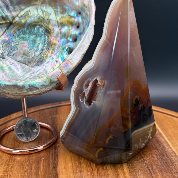 Agate Chalcedony Druzy Diamond Power Point Tower Crystal Geode - Picture 3 of 8